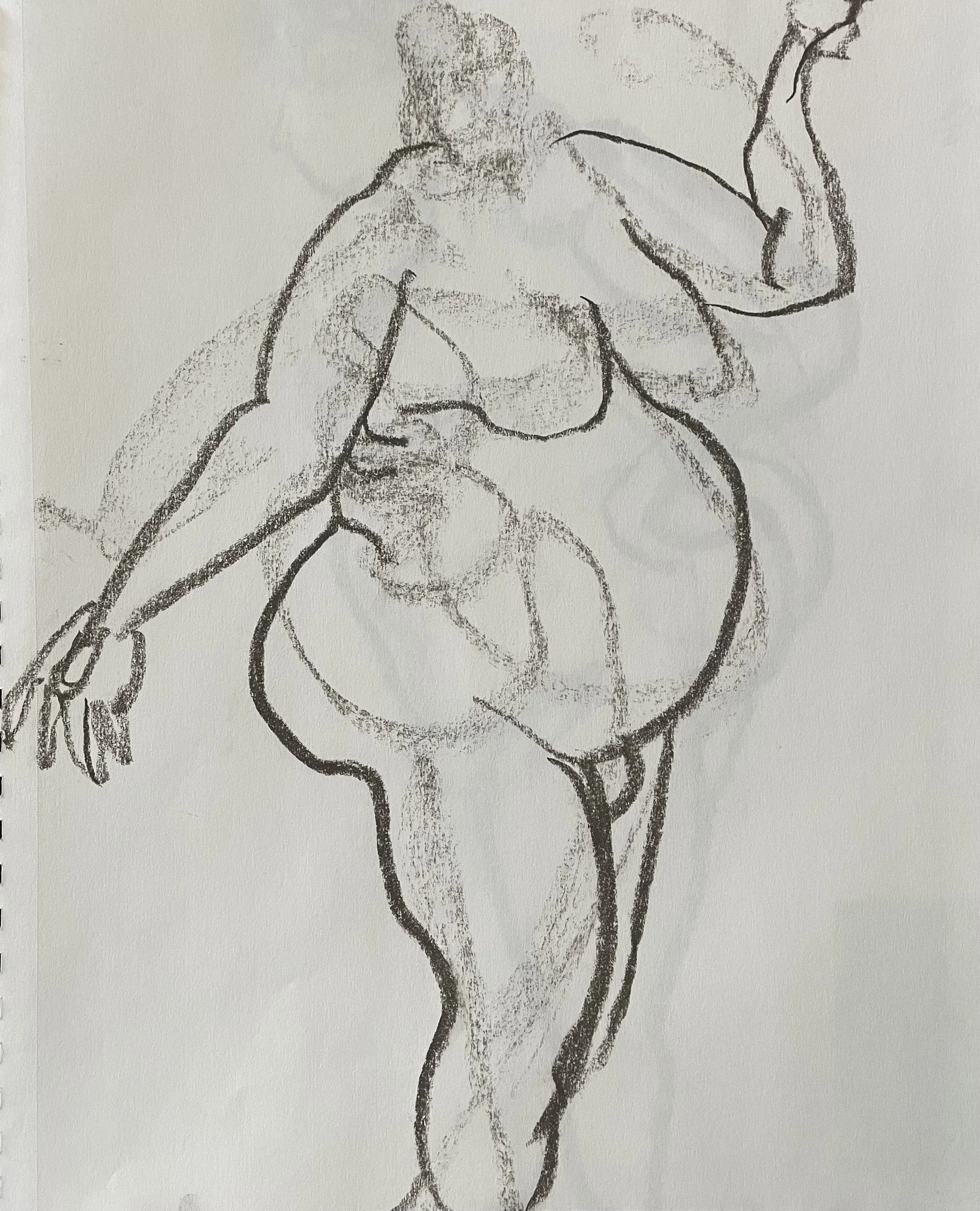 This is a small selection of croquis (quick life drawings) of 2 or 5 minute poses—an important preparatory part of my practice.