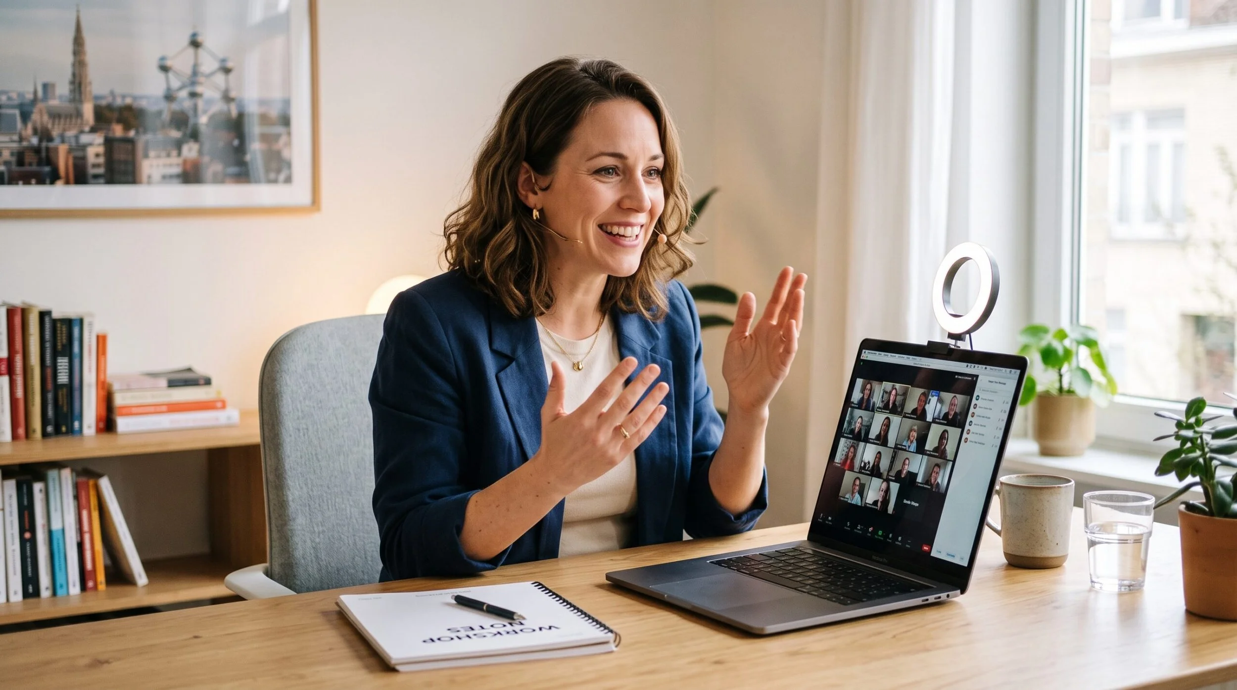 Online group course session for professionals building confident communication skills