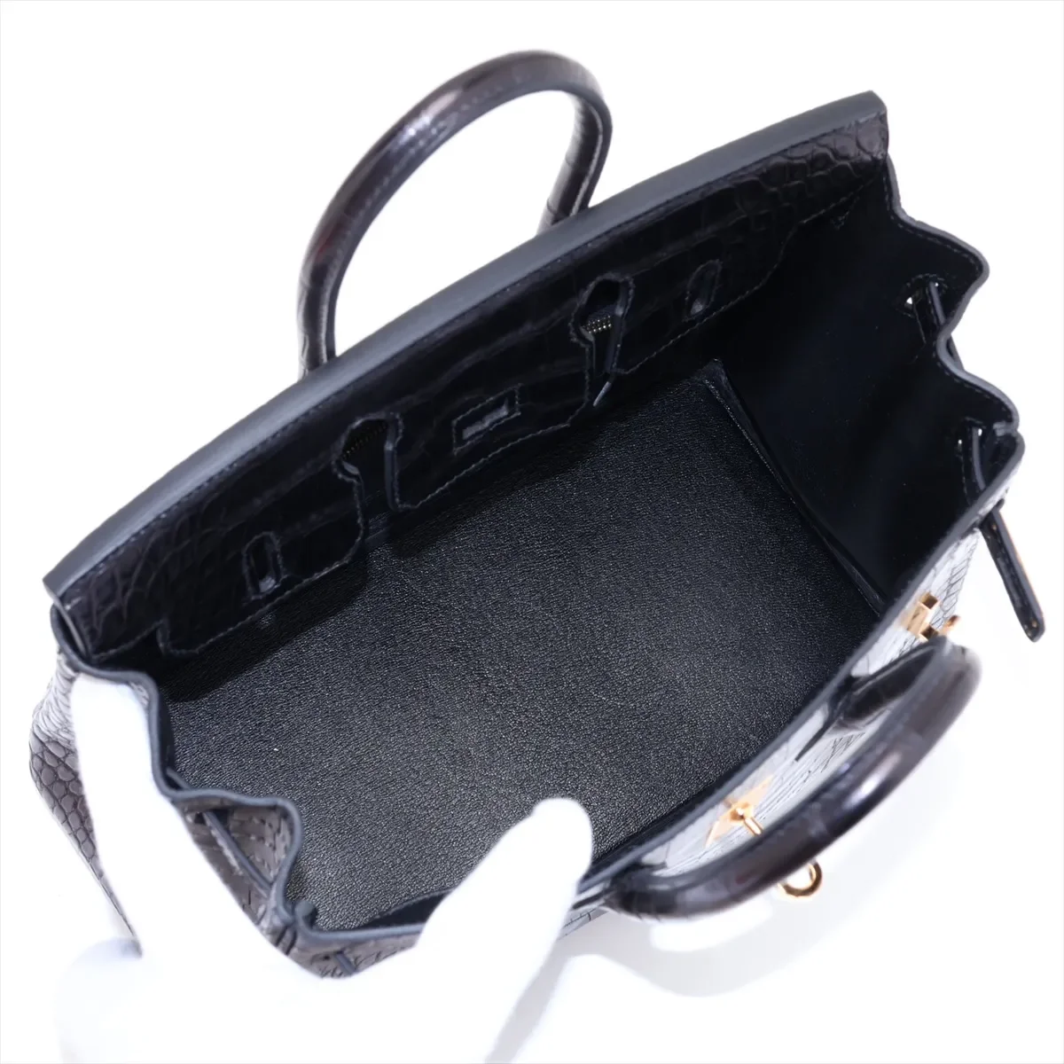 Hermes 2024 Black Matte Alligator Birkin 25-GHW7.webp