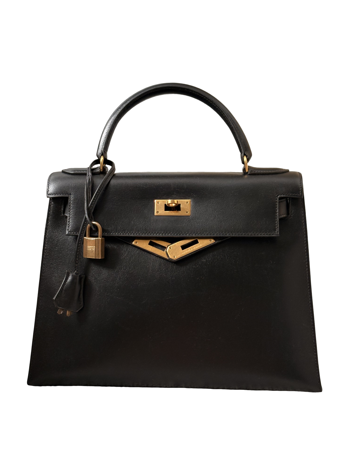 Vintage Kelly 28 Box Calf Noir