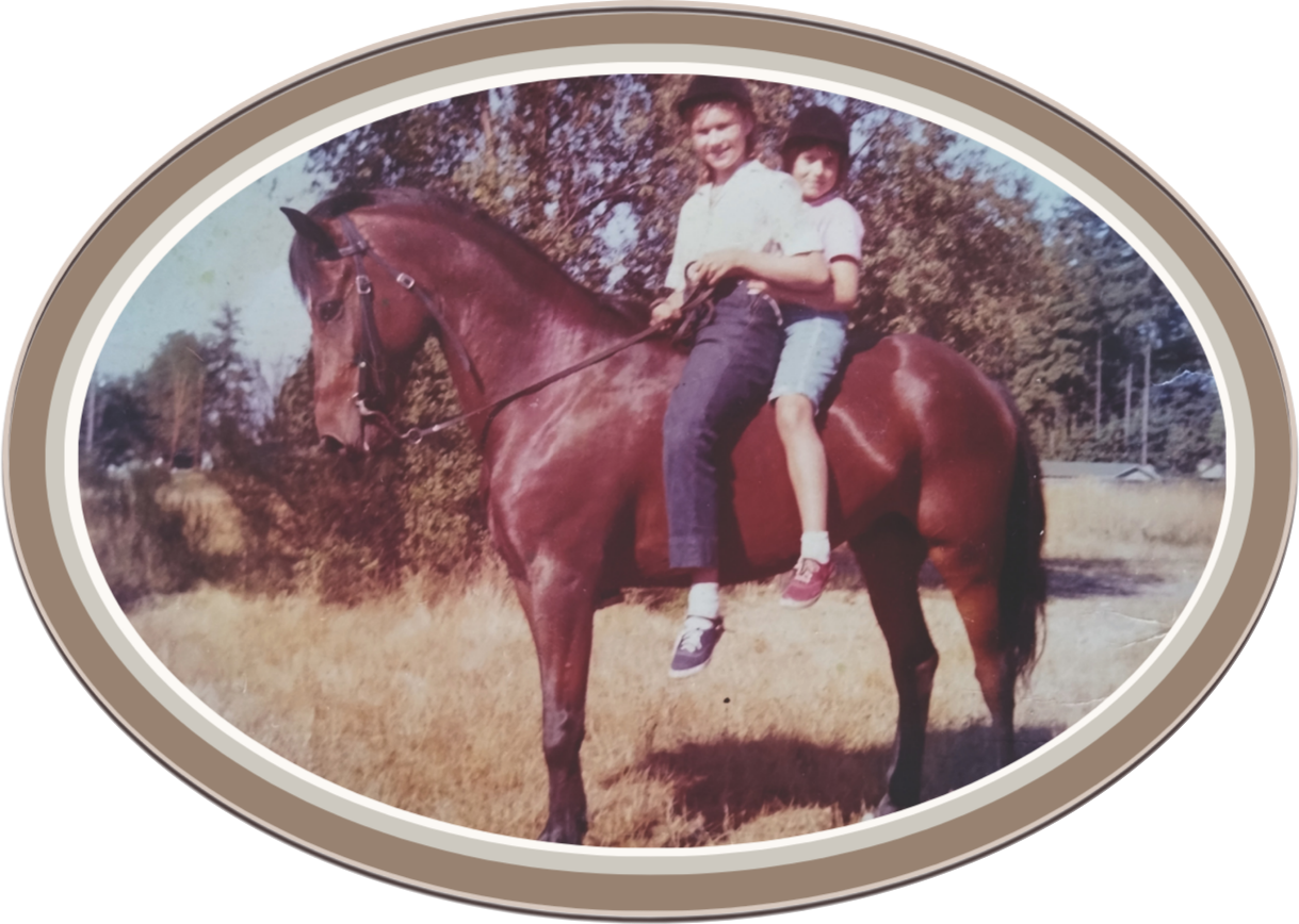 Linda Anne Starr sitting on a brown horse outdoors during daytime with trees in the background. Linda Anne Starr | Training the Horse's Beautiful Mind