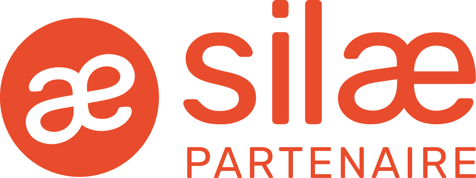 Logo de la société àSile Partenaire, avec le texte en orange et une icône circulaire à gauche avec deux lettres 'a' entrelacées.