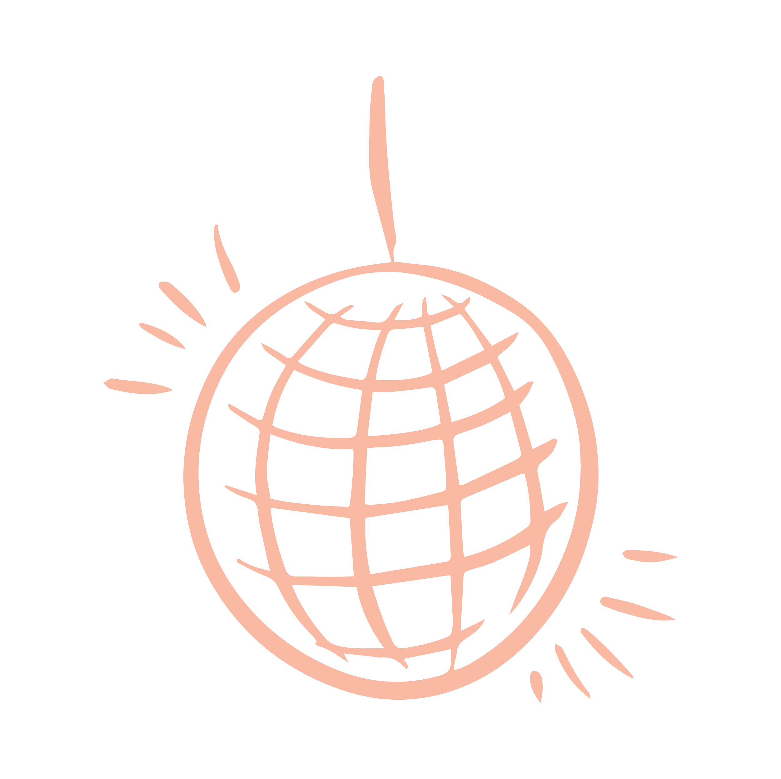 A minimalist line drawing of a globe with a unicorn horn and ears, featuring a pink outline and black background.
