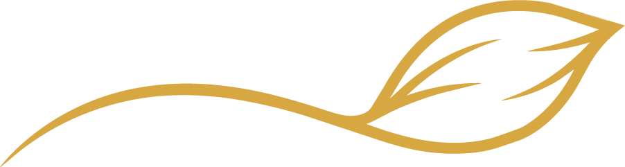 Stylized gold leaf design on a black background.