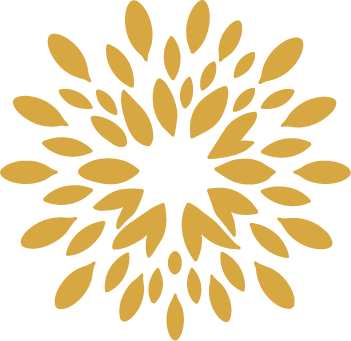 Golden petals arranged in a circular, floral pattern
