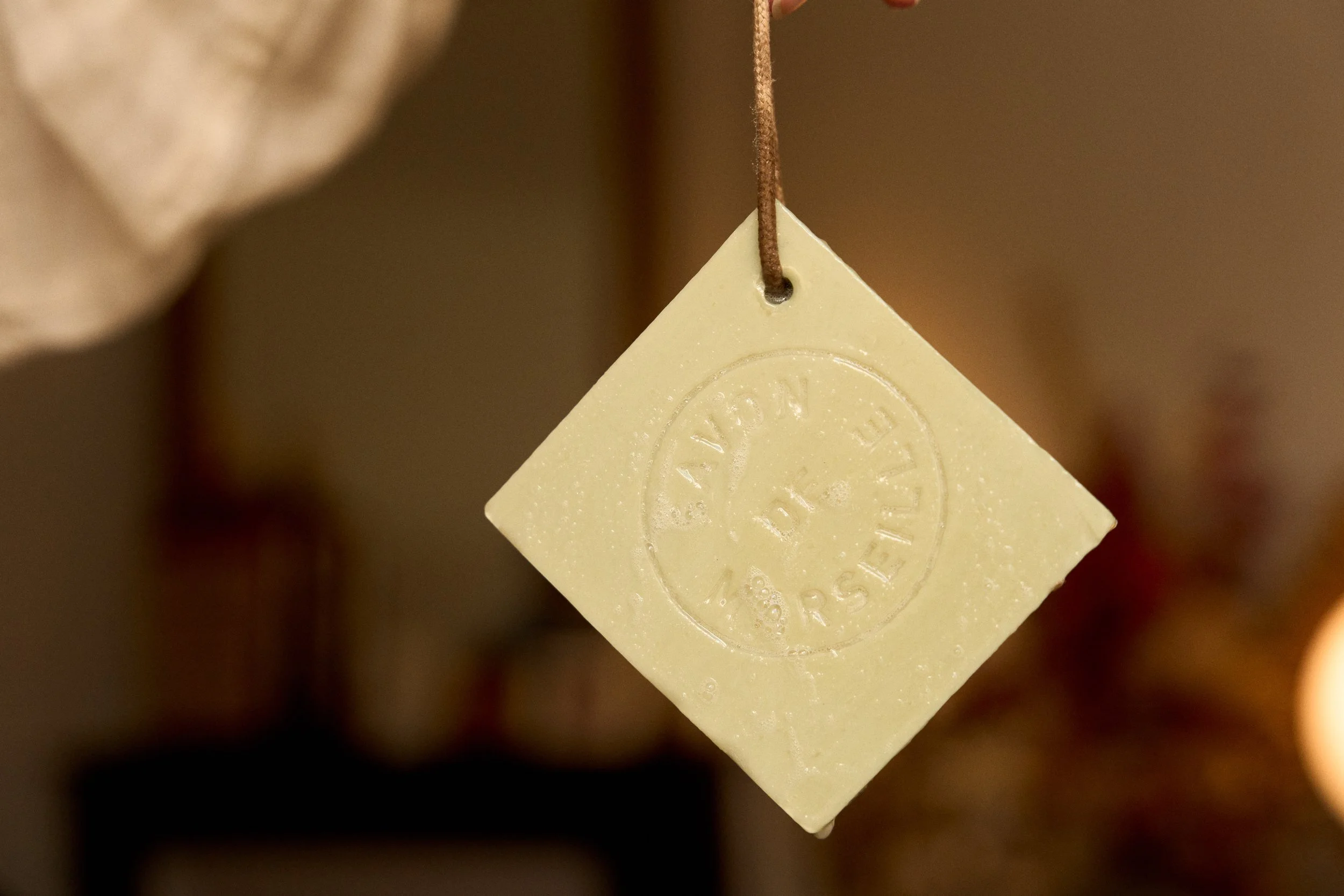 French soap bar hanging in a shop