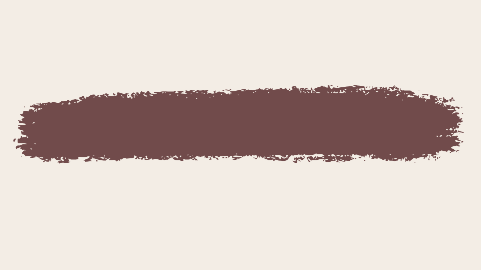 A beige background with a horizontal, irregular dark brown brushstroke across the center.