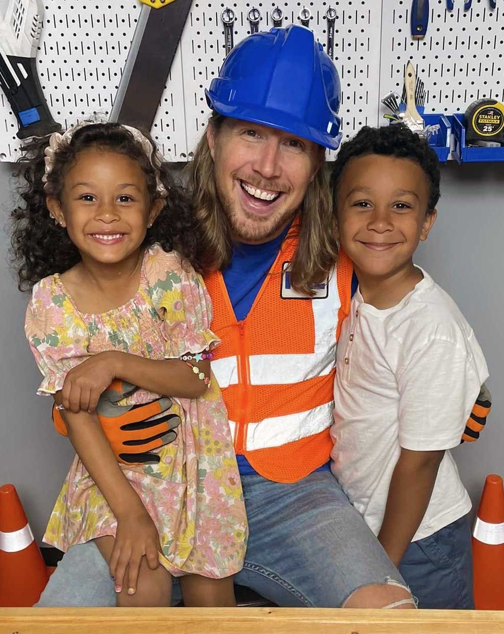 Handyman Hal and children participating in Refuge Kids during Sunday service