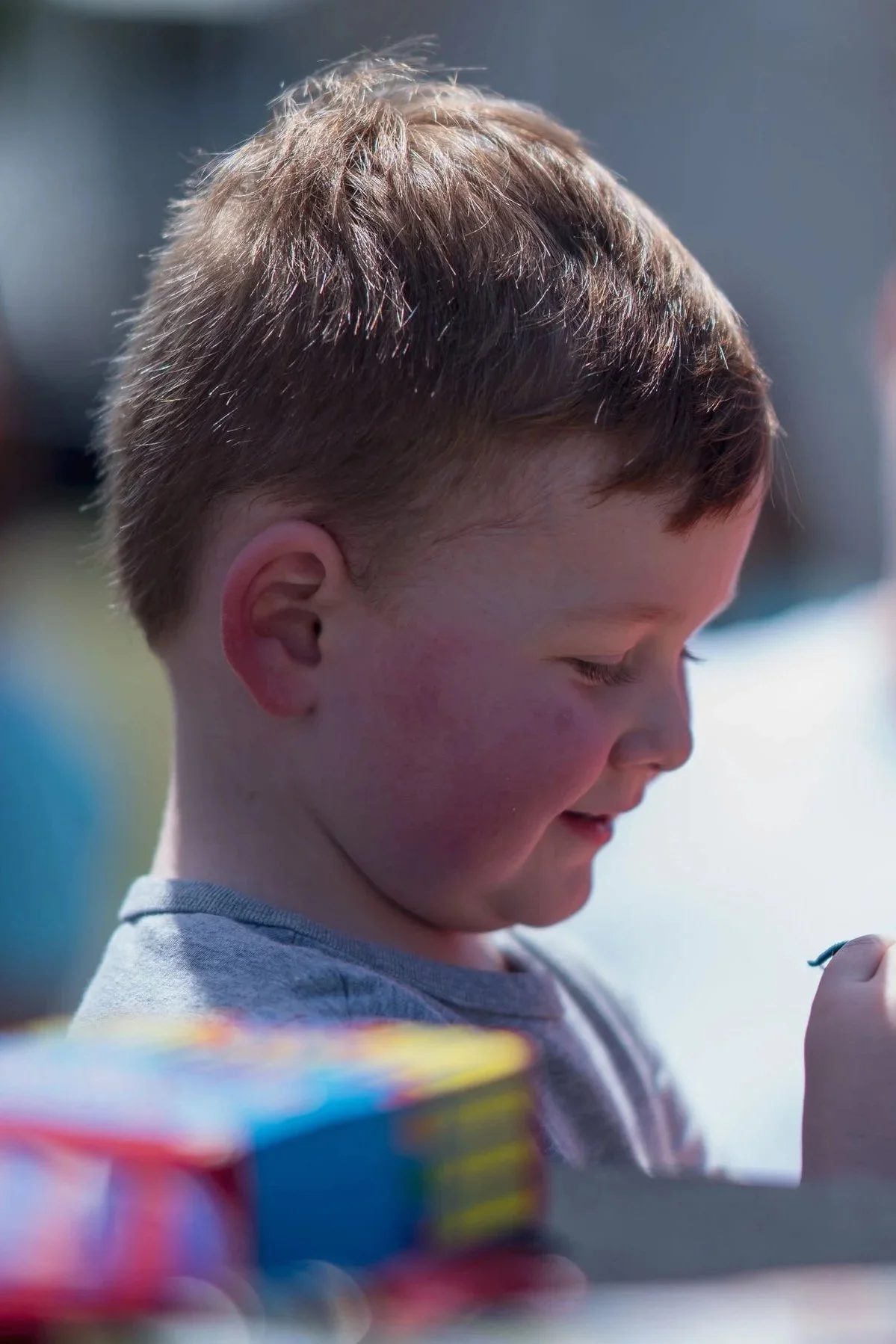 A young boy participating in Refuge Kids during Sunday service