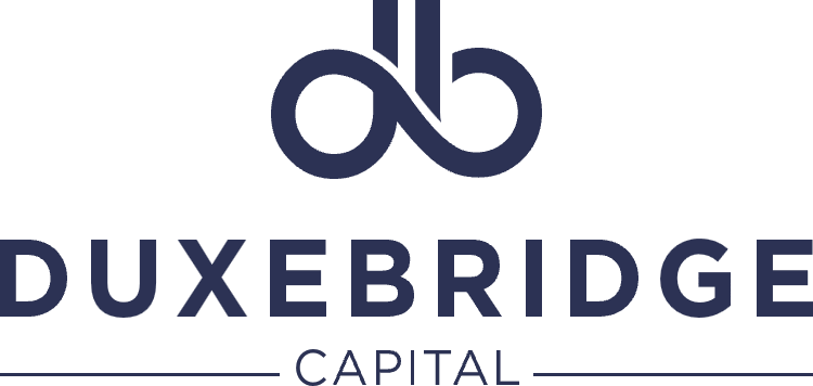 Logo for Duxbridge Capital featuring a stylized double loop symbol above the company name.