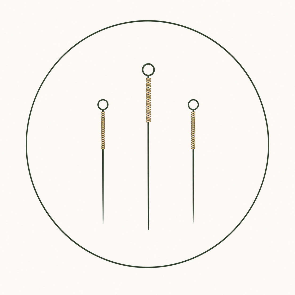 A round audio control device with three vertical sliders, each with a small circular handle and metal spring-like accents, on a white background.