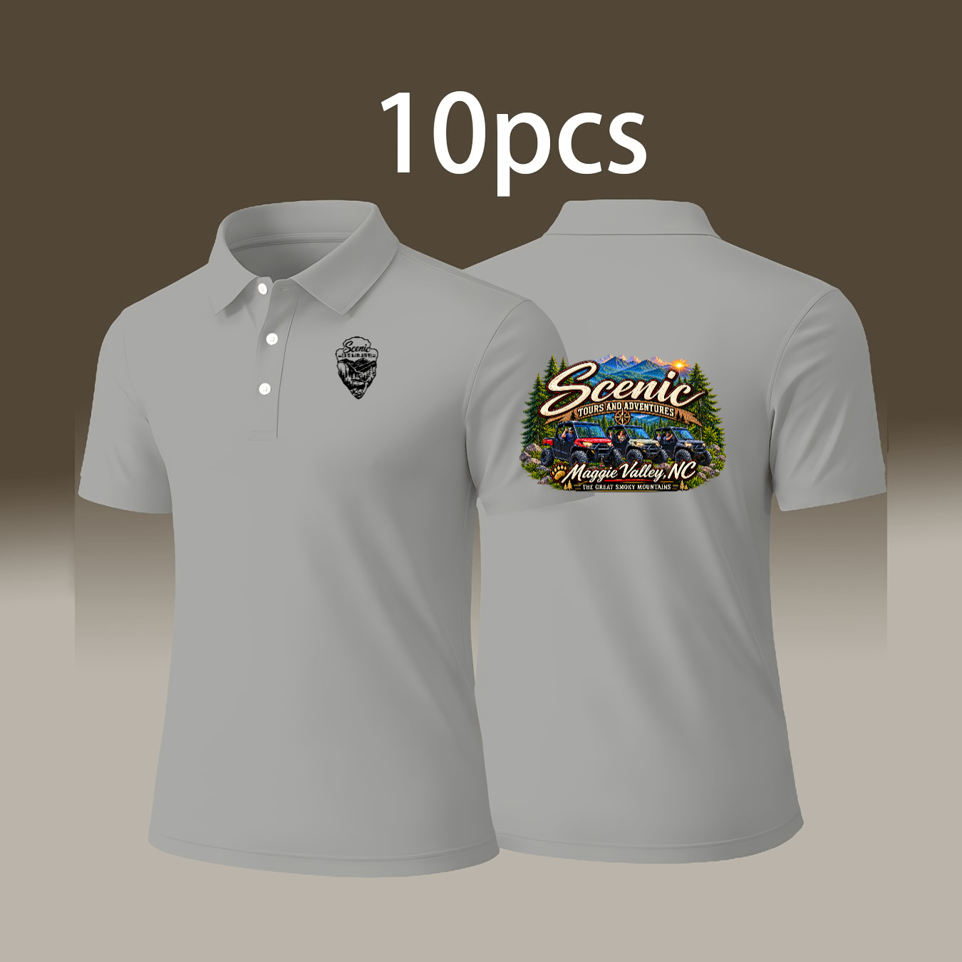 Gray 3XL UTV Adventure Polo Shirt | Scenic Tours