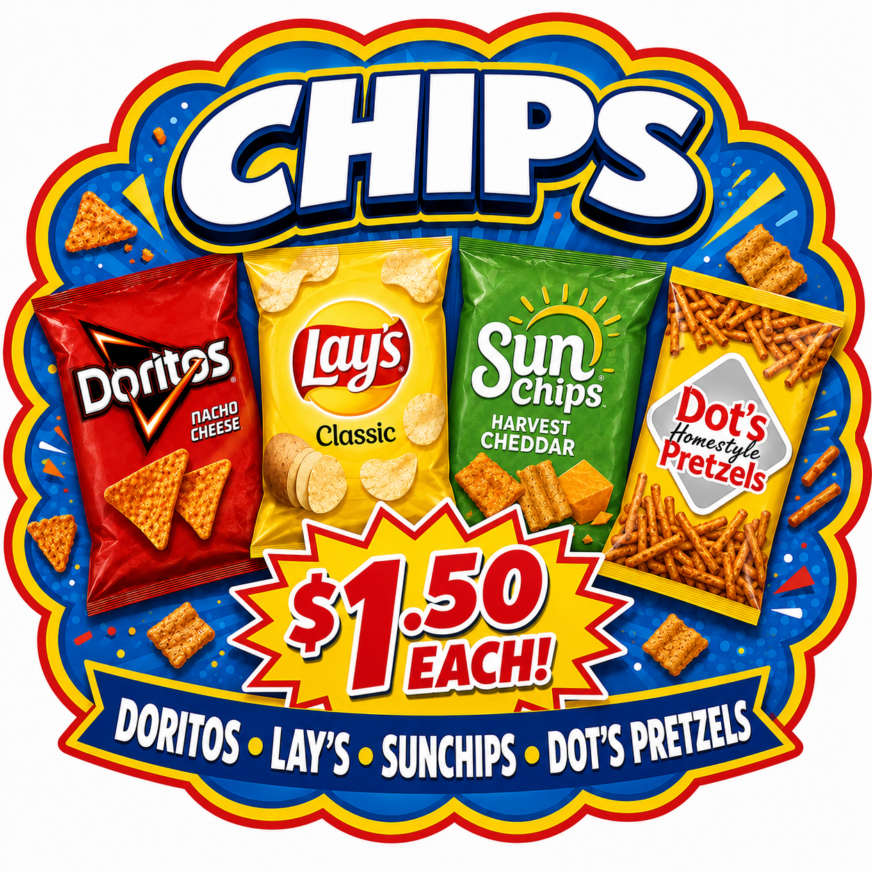 Chips & Pretzels – Assorted Varieties