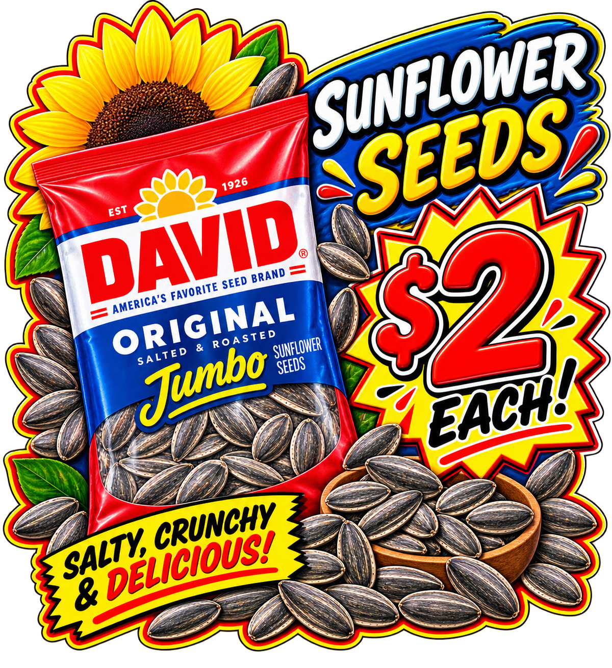 David Original Jumbo Sunflower Seeds