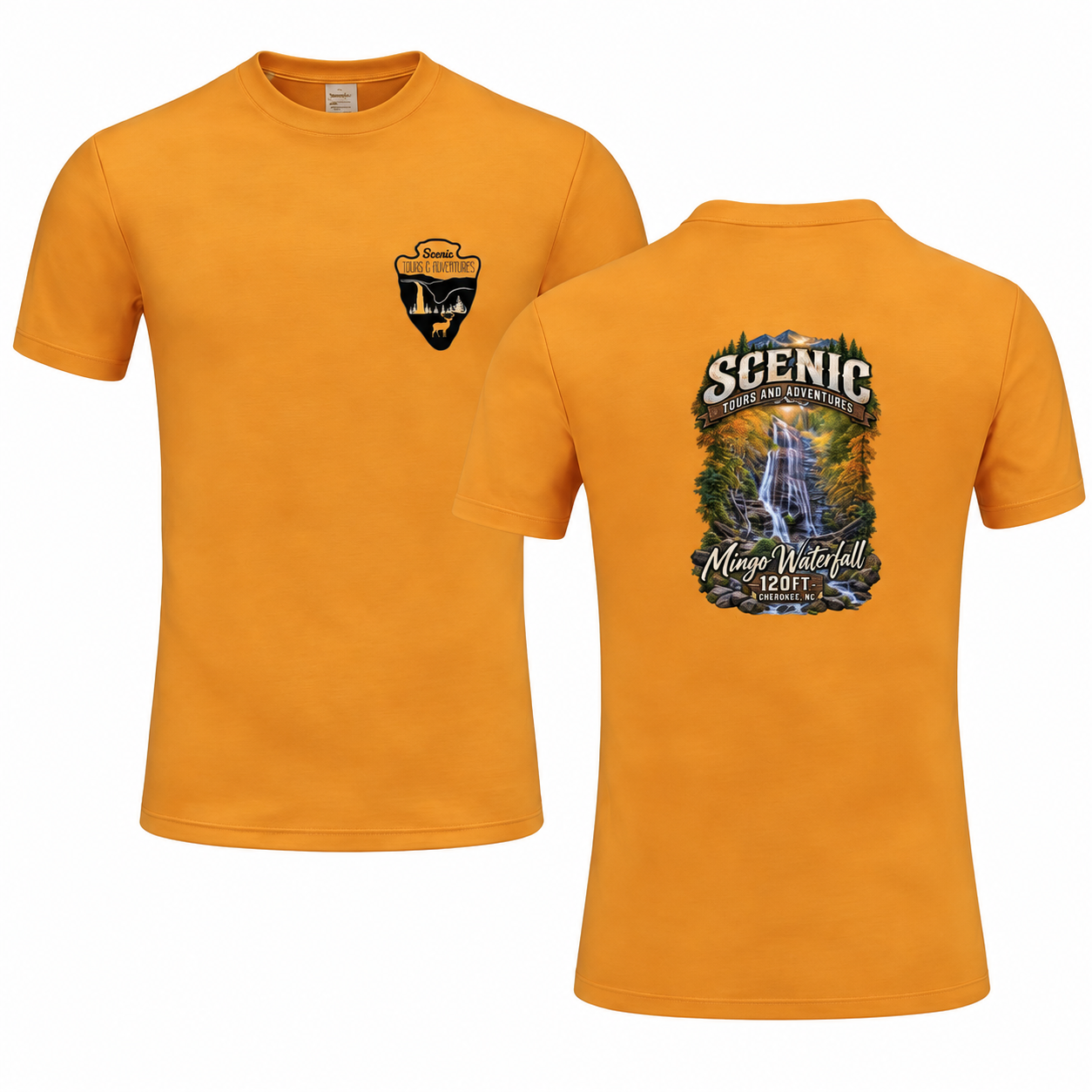 Orange XL Mingo Waterfall Adventure TShirt | Scenic Tours