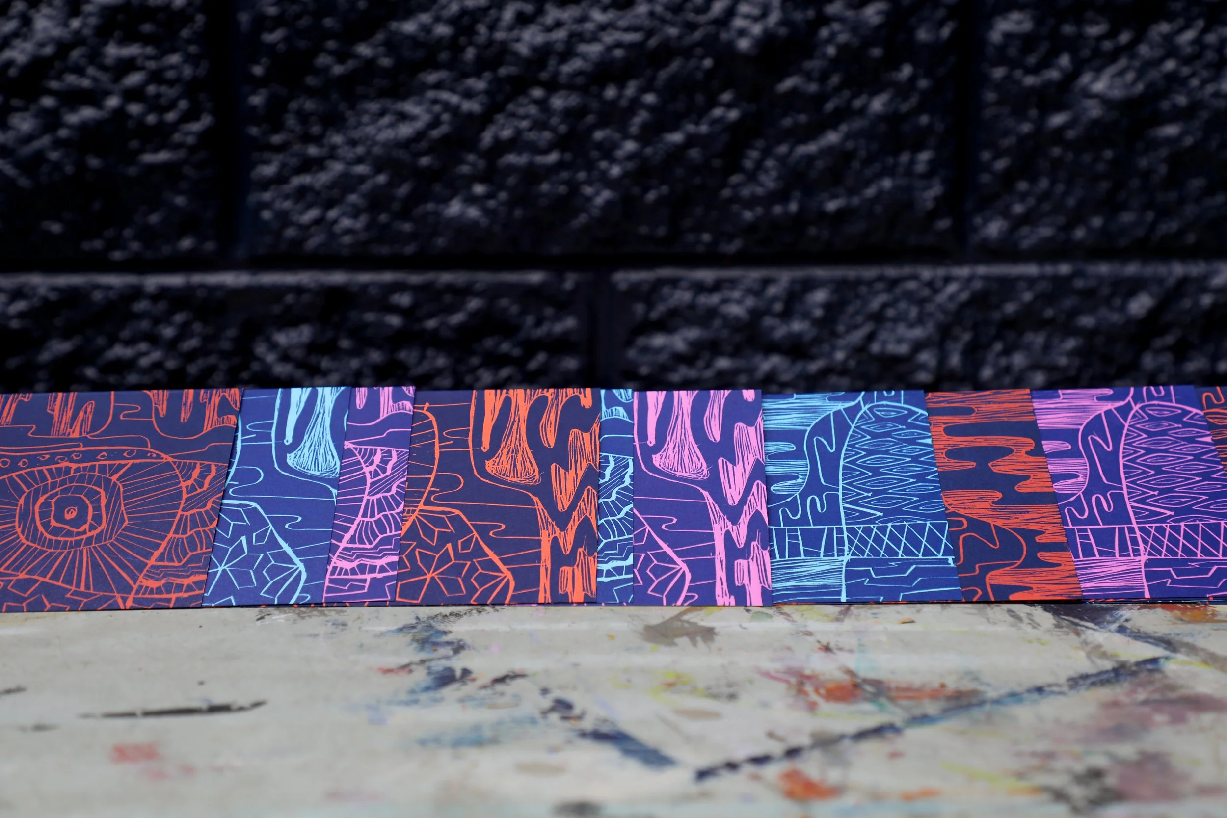 Abstract Cards 
2019 
Linocut on Cardstock
