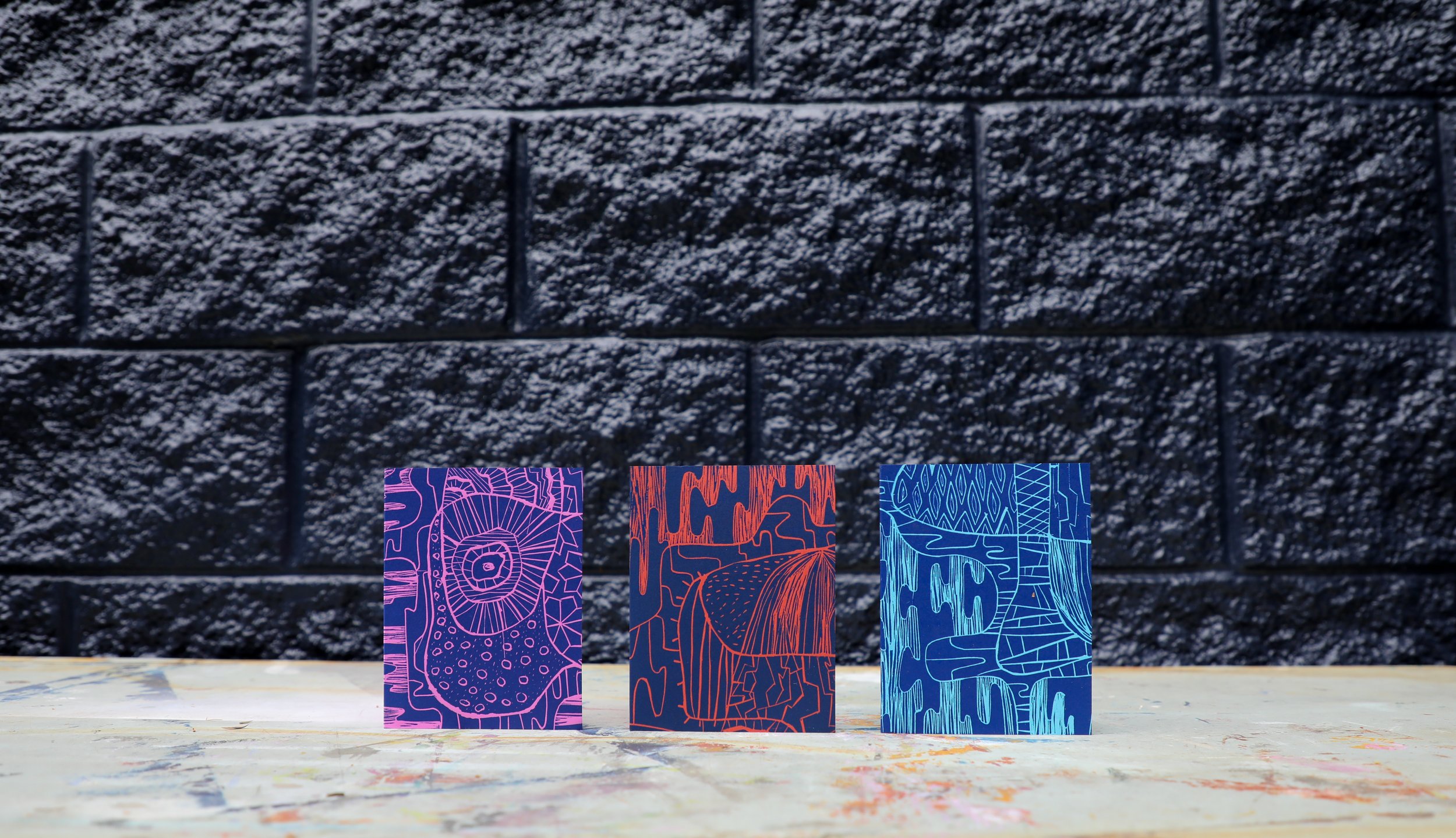 Abstract Cards 
2019 
Linocut on Cardstock
