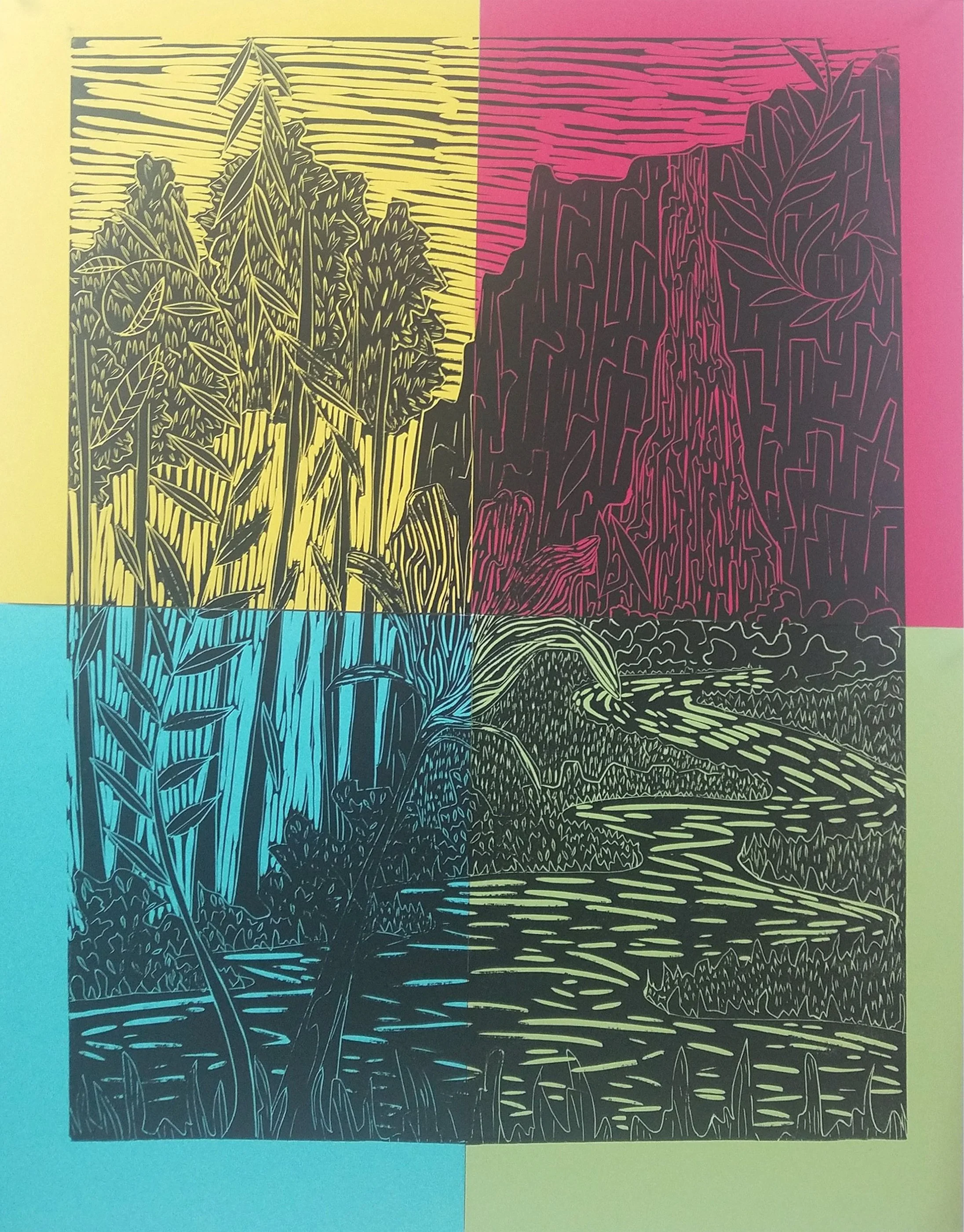 Self Portrait 
2018 
Linocut on Paper