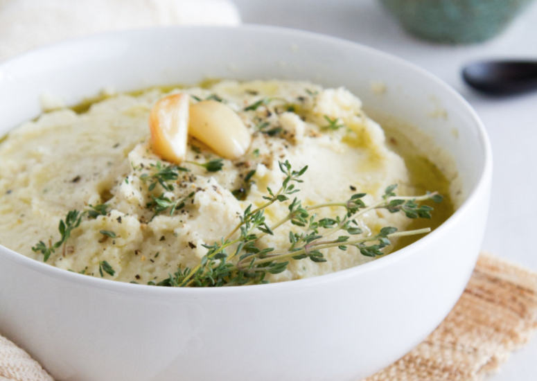 Mashed Cauliflower with Thyme and Roasted Garlic