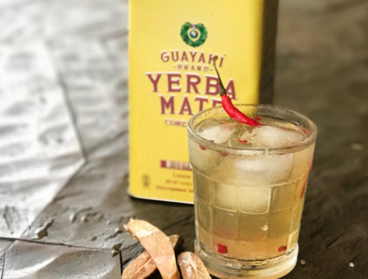 Yerba Mate Finger Lime Cocktail