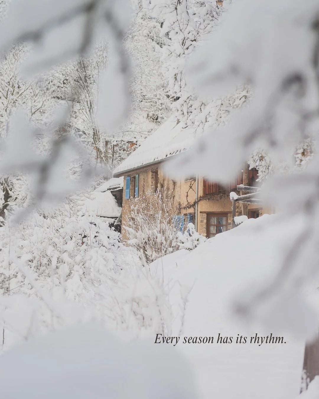 The seasons in the mountains feel like reminders. Winter in the Alps gives us time to slow down and reconnect &mdash; over long dinners, slow walks, and quiet moments together. 

As the mountains wake into spring, there&rsquo;s space to breathe, crea