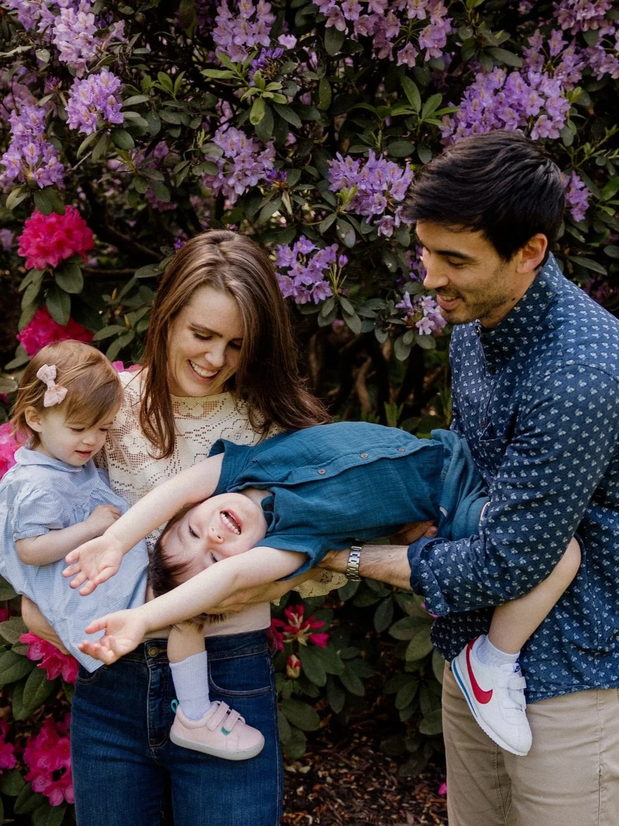 With my wife and our two children.