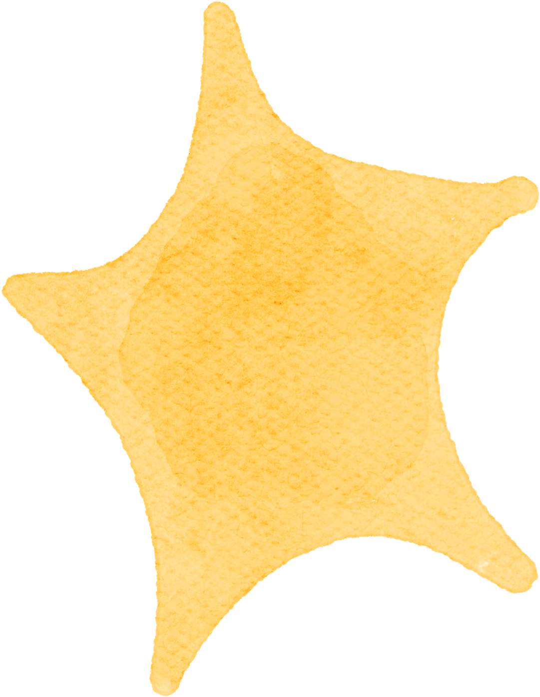 Yellow star-shaped cookie with a slightly textured surface