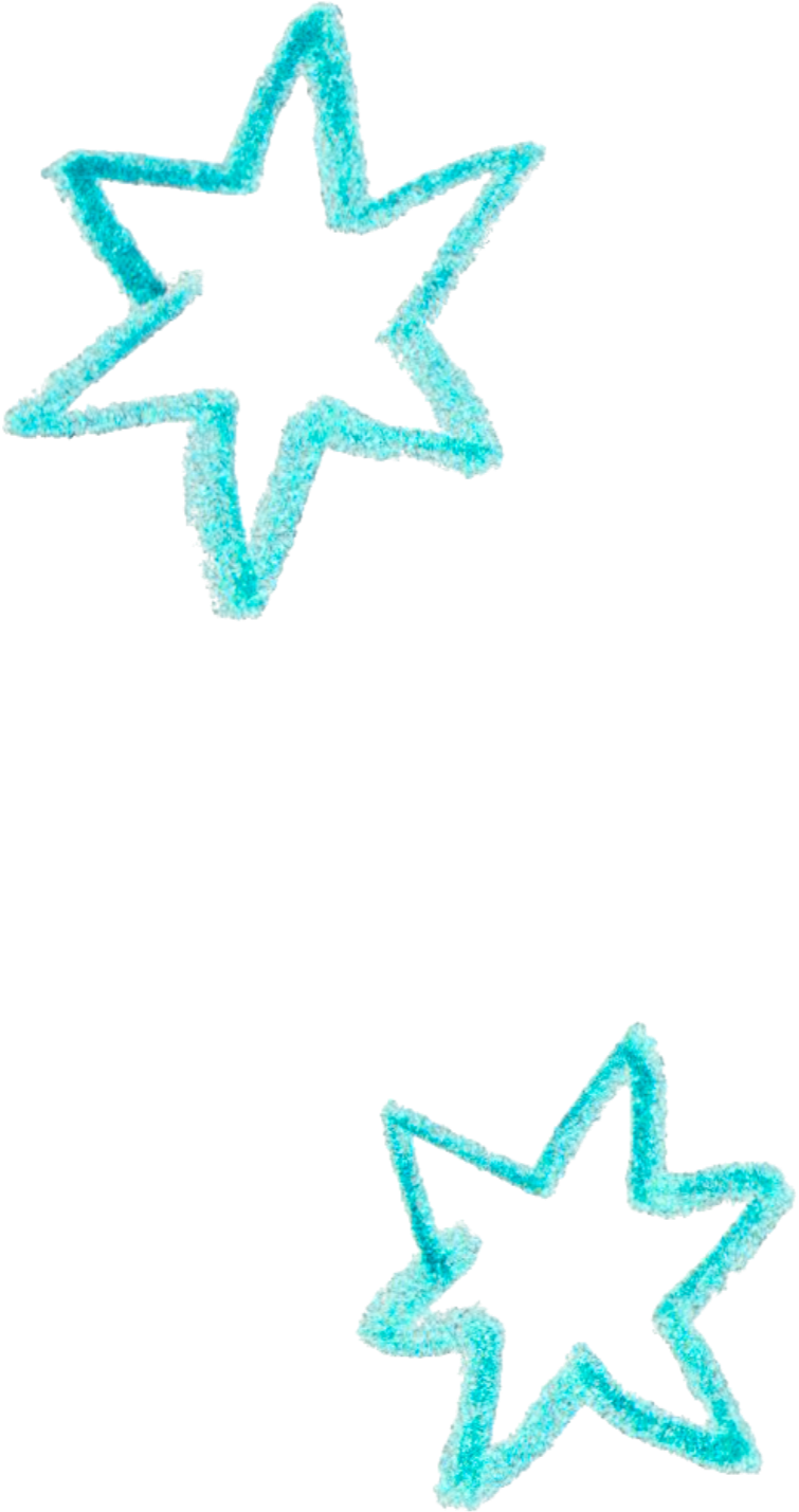 A large blue star-shaped neon outline with a fuzzy glow and a smaller blue star shape below it.