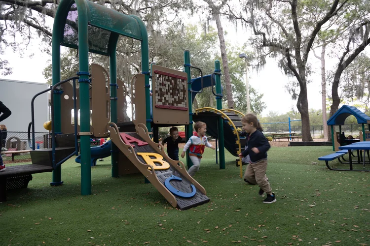 Children playing on the Cooperative School at Northland playground