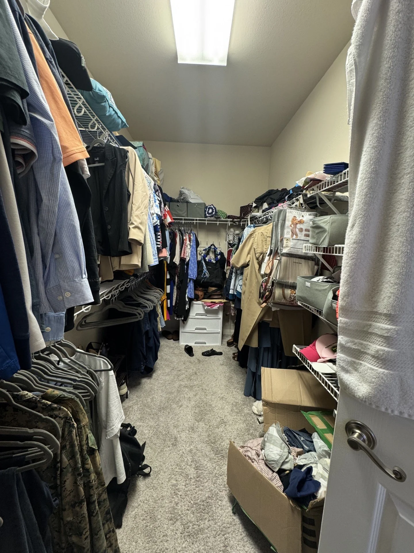 Shared closet organization: before