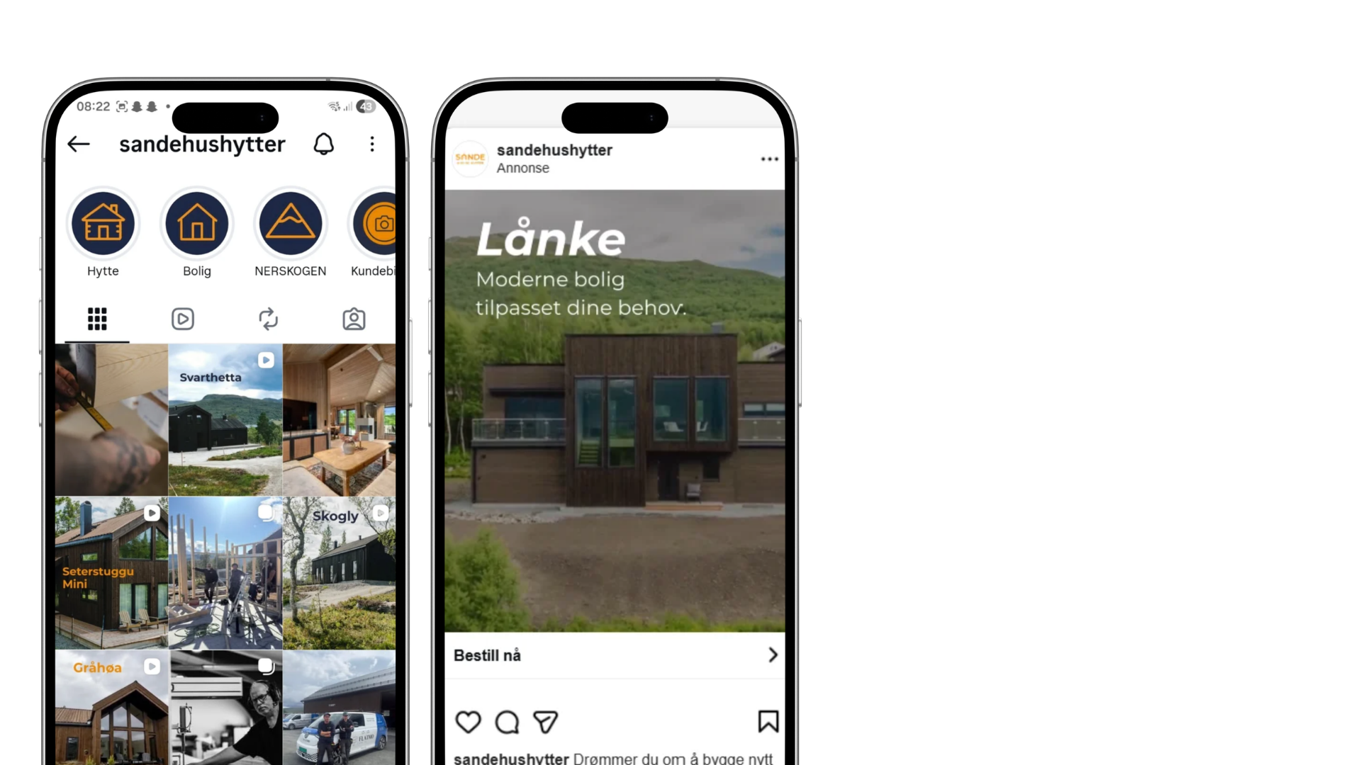 Sande Hus og hytter sosiale medier
