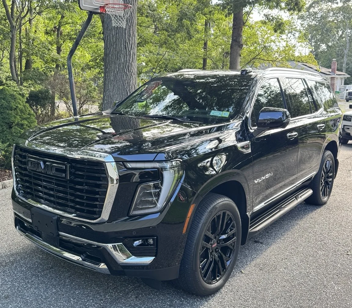 GMC Yukon refined and protected by 3LB, featuring paint refinement, ceramic protection, wheel, engine compartment, interior, and finished vehicle details.