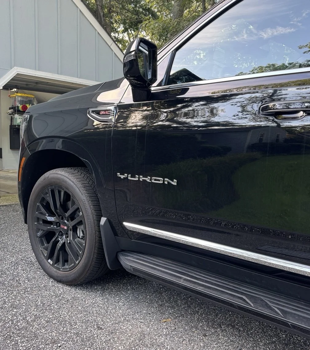 GMC Yukon refined and protected by 3LB, featuring paint refinement, ceramic protection, wheel, engine compartment, interior, and finished vehicle details.