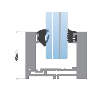 A cross-sectional diagram of a mechanical tool or device, including labeled parts and measurements, with blue, gray, and black colors.