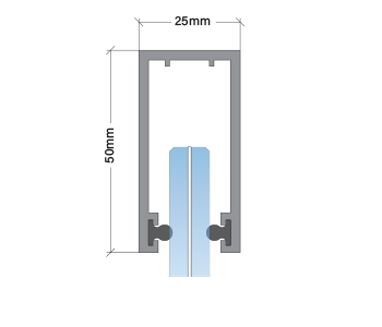 Cross-sectional diagram of an aluminum extrusion with measurements