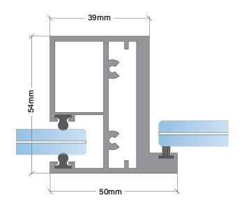 Cross-sectional diagram of a double-glazed window showing two glass panes separated by a spacer and sealed with rubber gaskets.