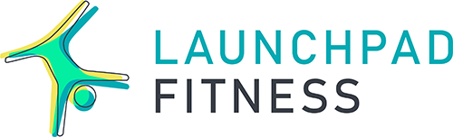 Launchpad Fitness logo with a stylized star-like figure in yellow and teal next to the text 'LAUNCHPAD FITNESS'.