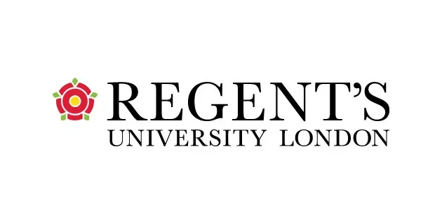 Regent's University London logo with a floral emblem and text.