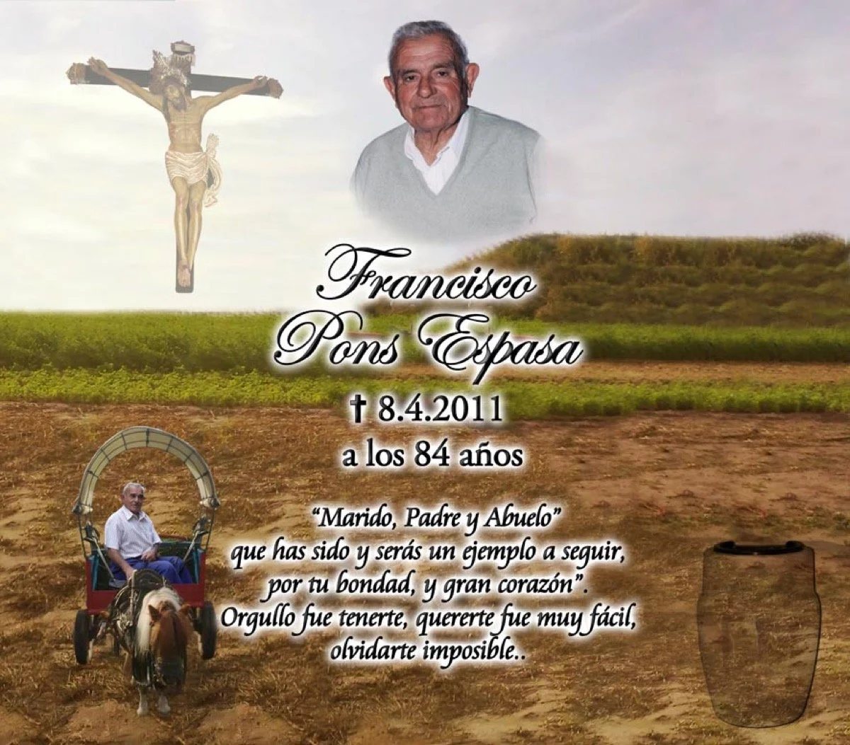 Lápida de cerámica personalizada para Francisco, diseñada por Raúl Abad en Valencia