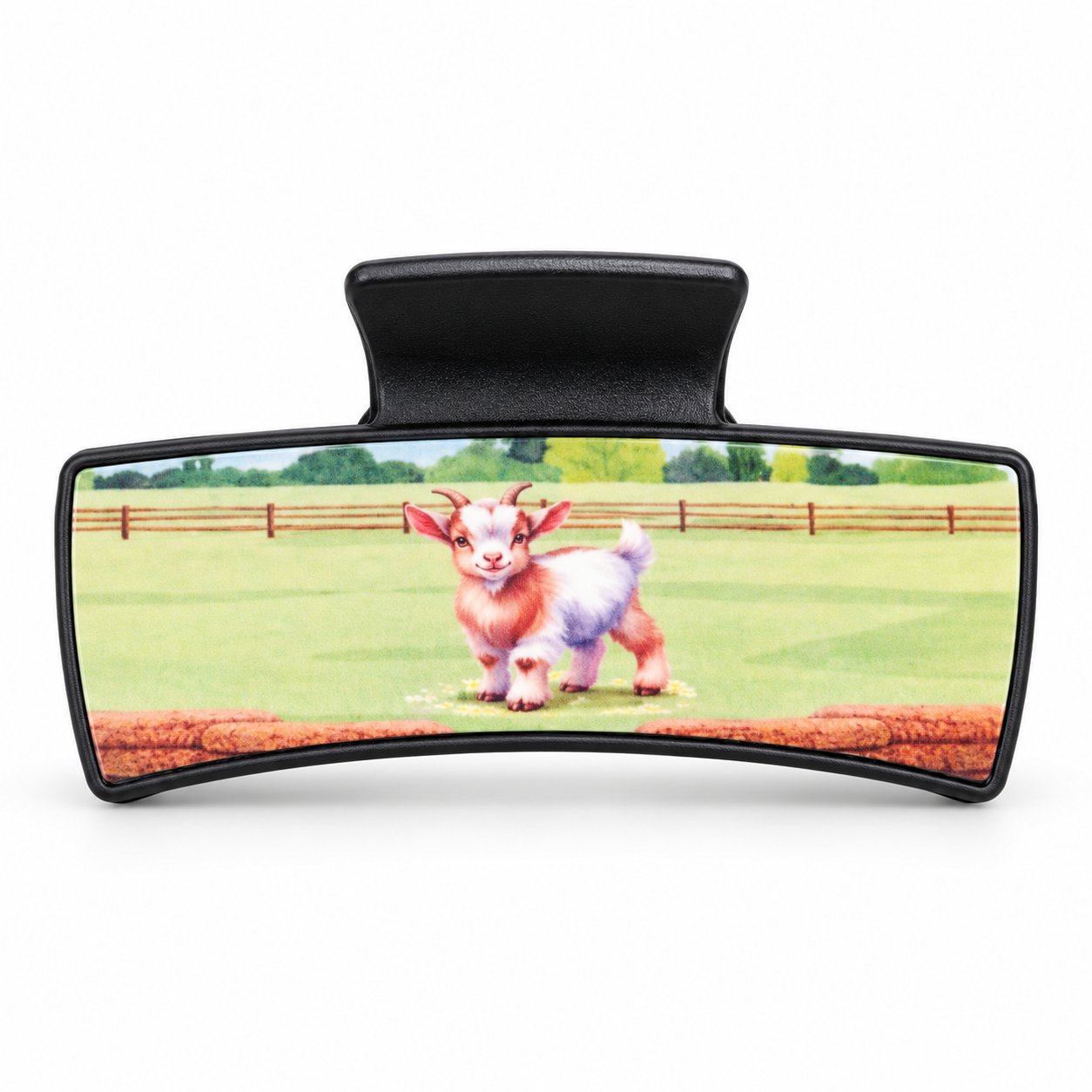 Playful Baby Goat Sublimation Hair Clip