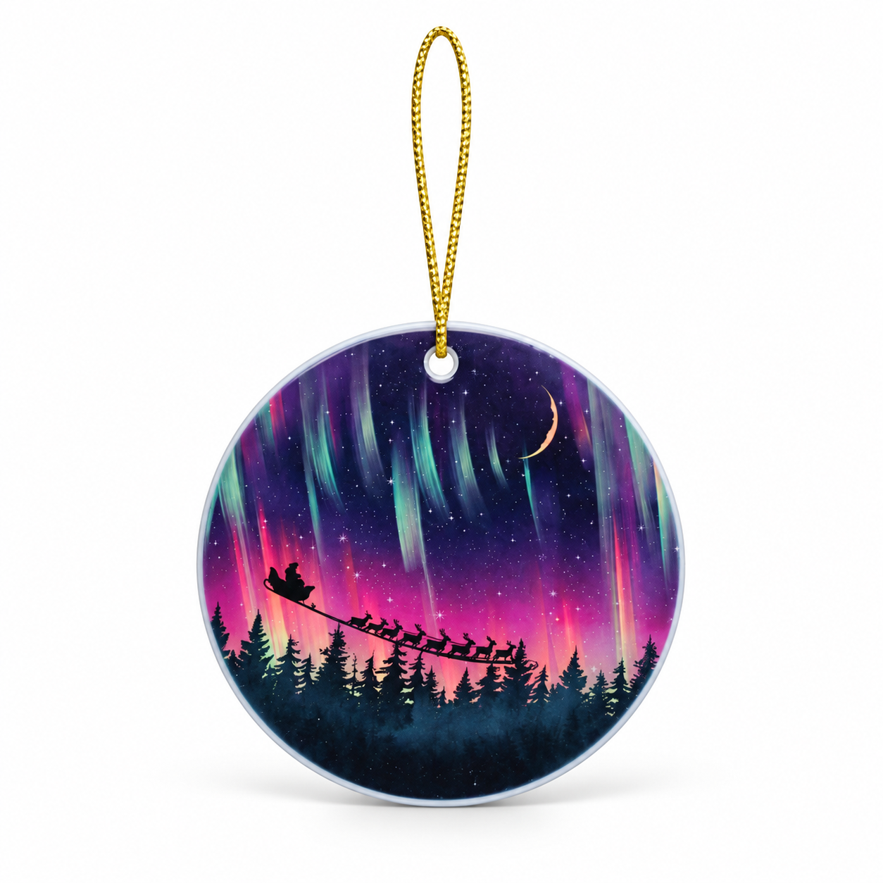 Northern Lights Santa – 3-Inch Christmas Ornament