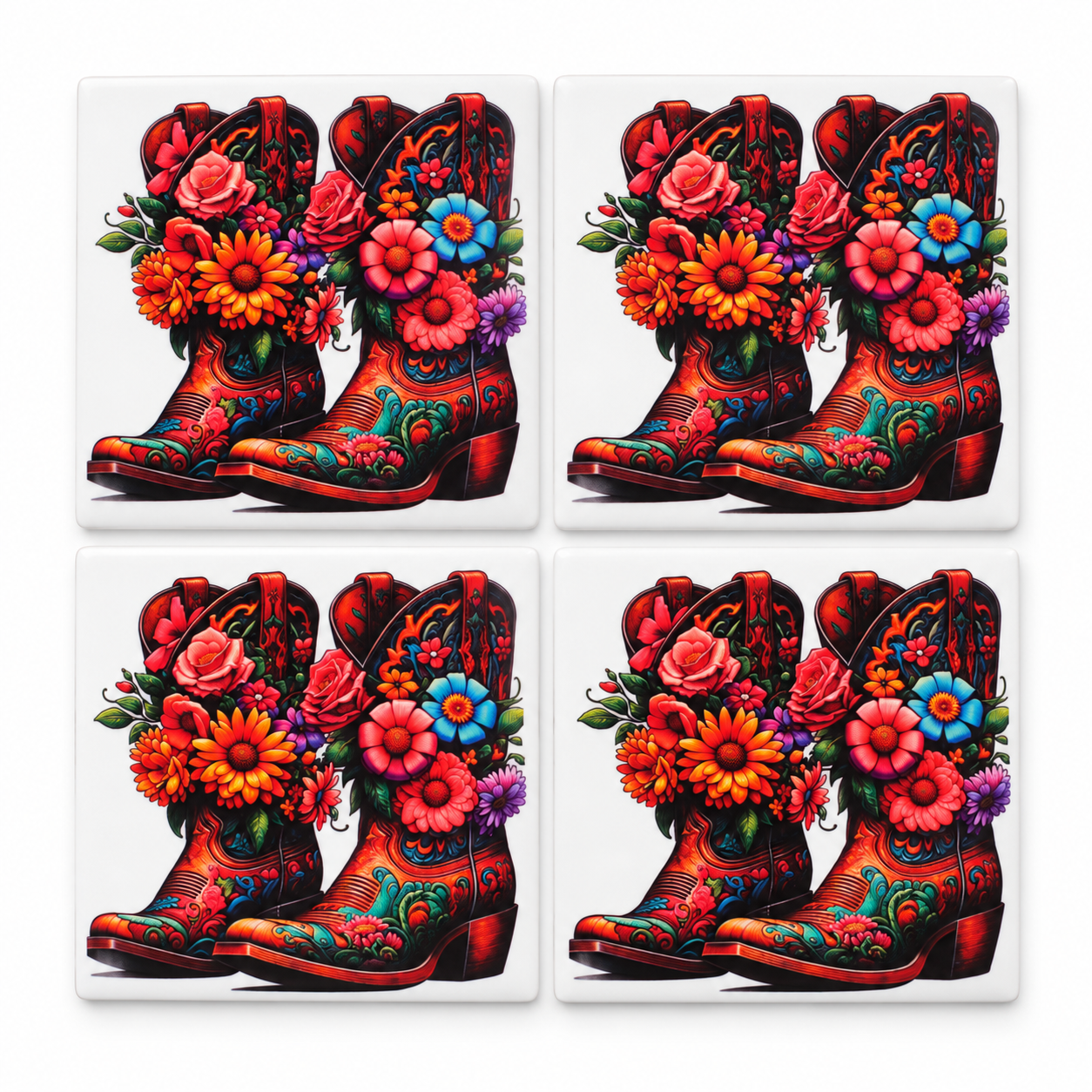 Floral cowboy boot ceramic coasters.png