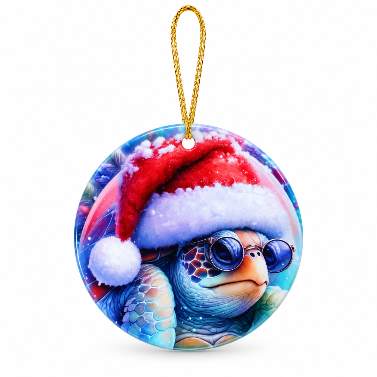 Santa Turtle – 3-Inch Christmas Ornament
