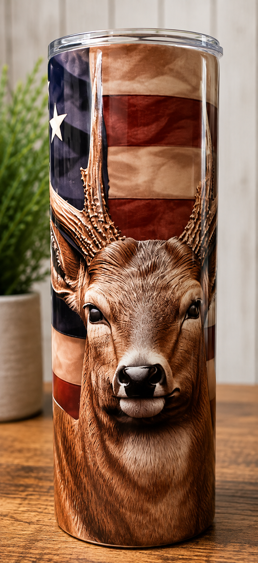 20 oz Patriotic Deer Sublimation Tumbler #2
