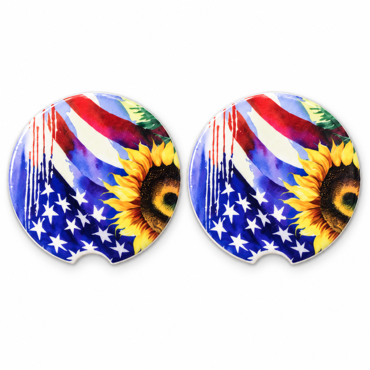 American Flag and Sunflower Car Coasters.png