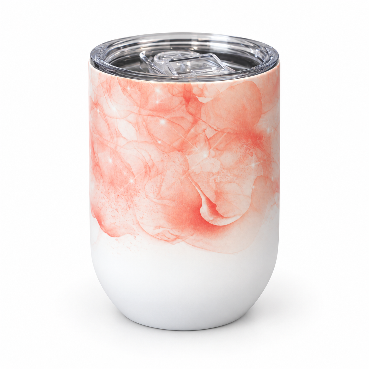 Peach & Coral Marble Straight Wine Tumbler