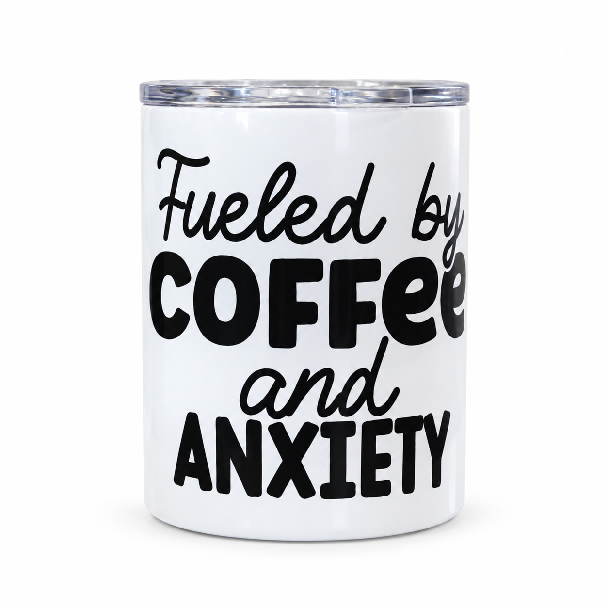 Fueled by Coffee & Anxiety – 12 oz Steel Mug