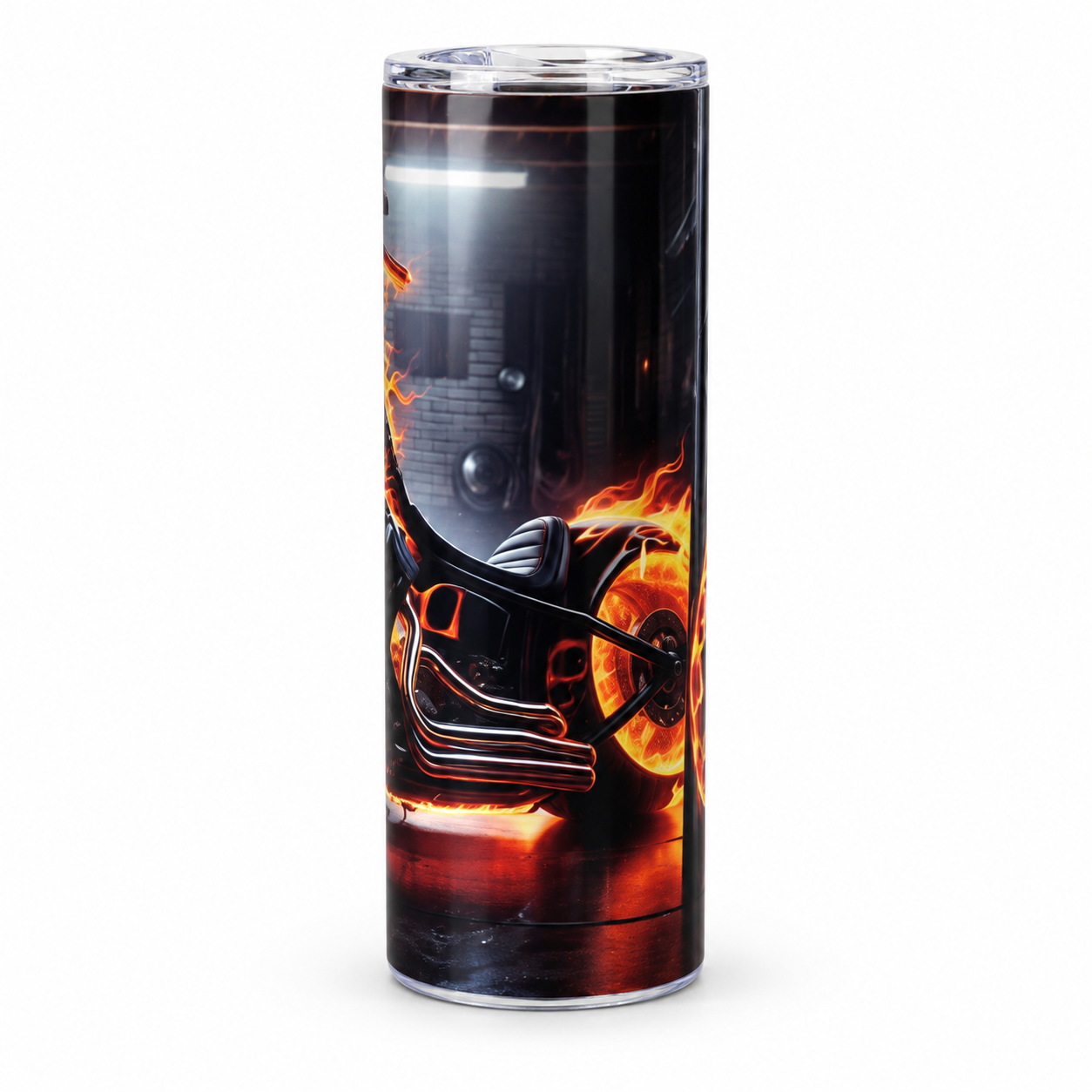 Black chopper flames skinny tumbler-3.png