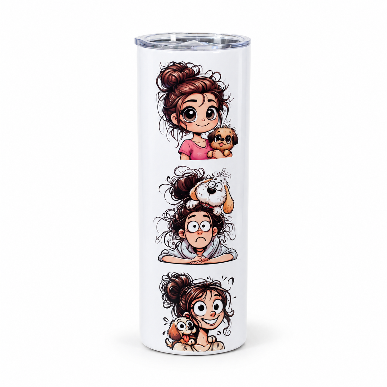 White dog mom tumbler product photo-1.png