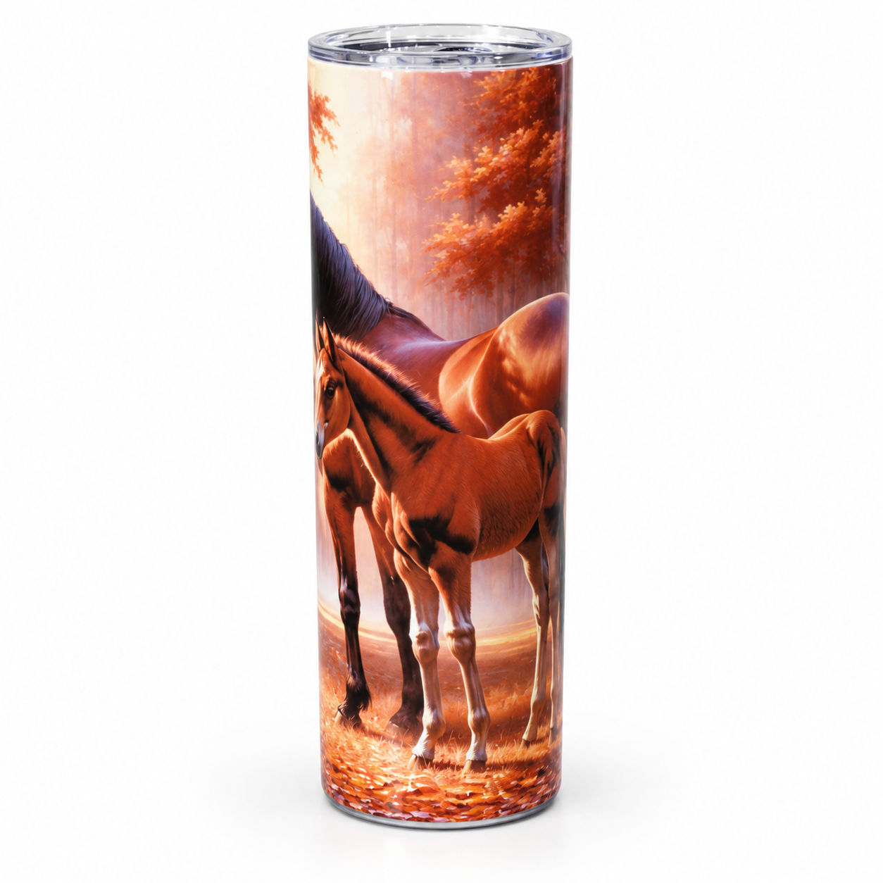 Autumn woodland horse and foal tumbler-2.png